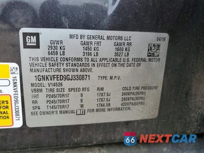 Zdjęcie 13 z 13 samochodu: 2016 CHEVROLET TRAVERSE LS VIN:1GNKVFED9GJ330871 - miniatura