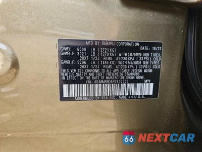 Zdjęcie 14 z 14 samochodu: 2024 SUBARU ASCENT TOURING VIN:4S4WMAWD6R3402305 - miniatura