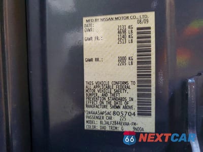 Zdjęcie 12 z 12 samochodu: 2010 NISSAN MAXIMA 3.5 S VIN:1N4AA5AP5AC805704 - miniatura