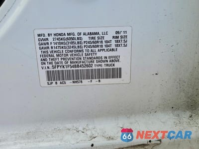 Zdjęcie 12 z 12 samochodu: 2011 HONDA RIDGELINE RTL VIN:5FPYK1F54BB452602 - miniatura