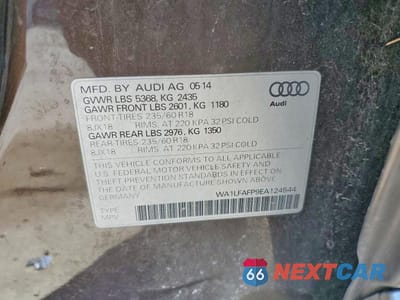 Zdjęcie 12 z 12 samochodu: 2014 AUDI Q5 PREMIUM PLUS VIN:WA1LFAFP9EA124544 - miniatura