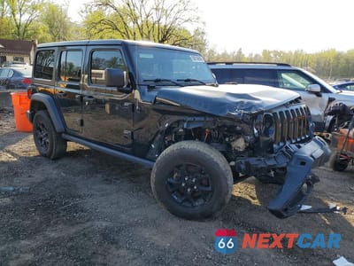 Czwarte zdjęcie samochodu z boku: 2021 JEEP WRANGLER UNLIMITED SPORT VIN:1C4HJXDN5MW638620 - miniatura