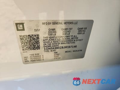 Zdjęcie 13 z 13 samochodu: 2018 CHEVROLET TAHOE K1500 LT VIN:1GNSKBKC9JR197146 - miniatura