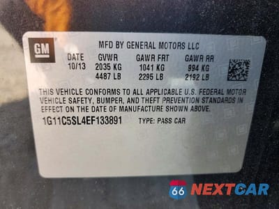 Zdjęcie 12 z 12 samochodu: 2014 CHEVROLET MALIBU 1LT VIN:1G11C5SL4EF133891 - miniatura