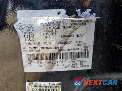 Zdjęcie 13 z 13 samochodu: 2008 LINCOLN MKX VIN:2LMDU88C38BJ02051 - miniatura