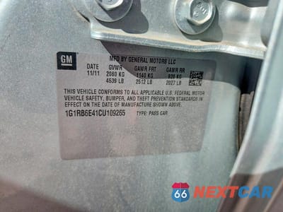 Zdjęcie 12 z 12 samochodu: 2012 CHEV VOLT VIN:1G1RB6E41CU109265 - miniatura