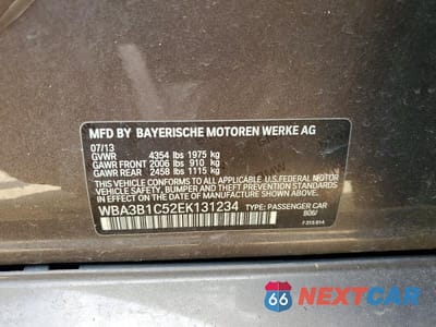 Zdjęcie 12 z 12 samochodu: 2014 BMW 320 I VIN:WBA3B1C52EK131234 - miniatura