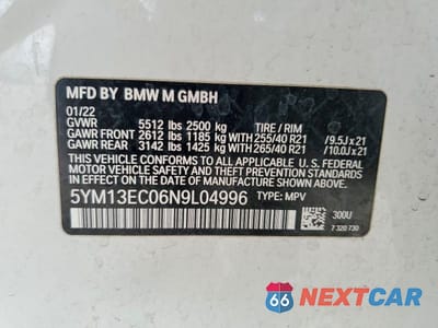 Zdjęcie 12 z 12 samochodu: 2022 BMW X3 M VIN:5YM13EC06N9L04996 - miniatura