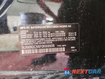 Zdjęcie 13 z 13 samochodu: 2015 BMW X5 XDRIVE35I VIN:5UXKR0C56F0K69908 - miniatura