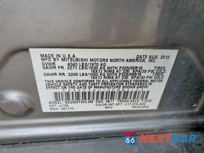 Zdjęcie 13 z 13 samochodu: 2013 MITSUBISHI OUTLANDER SPORT ES VIN:4A4AP3AU1DE003154 - miniatura