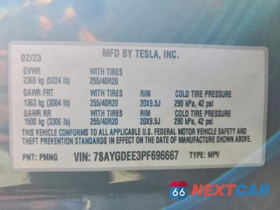 Zdjęcie 12 z 12 samochodu: 2023 TESLA MODEL Y VIN:7SAYGDEE3PF696667 - miniatura