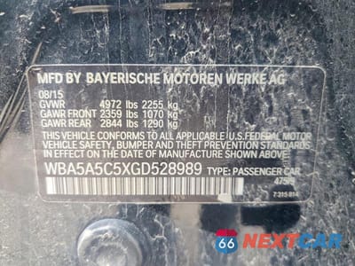 Zdjęcie 12 z 12 samochodu: 2016 BMW 528 I VIN:WBA5A5C5XGD528989 - miniatura