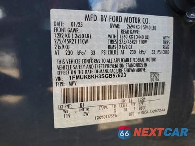 Zdjęcie 13 z 13 samochodu: 2025 FORD EXPLORER ST-LINE VIN:1FMUK8KH3SGB57623 - miniatura