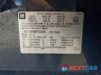Zdjęcie 12 z 12 samochodu: 2015 GMC SIERRA K2500 DENALI VIN:1GT120E80FF137216 - miniatura