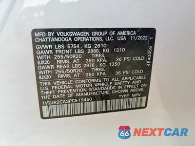Zdjęcie 14 z 14 samochodu: 2023 VOLKSWAGEN ATLAS SE VIN:1V2JR2CA3PC519450 - miniatura