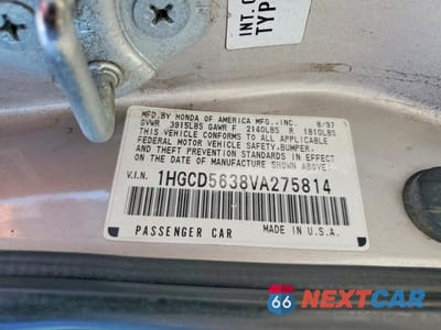Zdjęcie 12 z 12 samochodu: 1997 HONDA ACCORD LX VIN:1HGCD5638VA275814 - miniatura