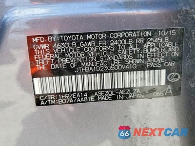 Zdjęcie 12 z 12 samochodu: 2016 LEXUS IS 200T VIN:JTHBA1D23G5009410 - miniatura