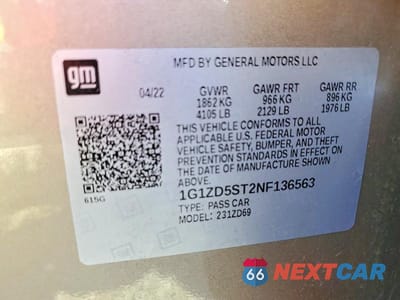 Zdjęcie 13 z 13 samochodu: 2022 CHEVROLET MALIBU LT VIN:1G1ZD5ST2NF136563 - miniatura