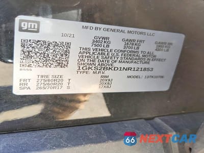 Zdjęcie 13 z 13 samochodu: 2022 GMC YUKON SLT VIN:1GKS2BKD1NR121853 - miniatura