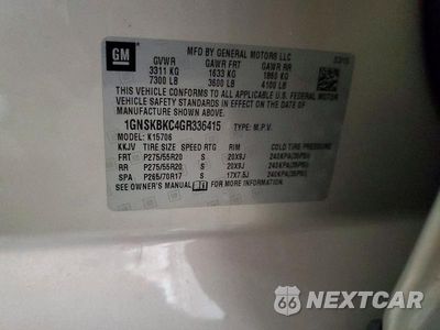 Zdjęcie 13 z 13 samochodu: 2016 CHEVROLET TAHOE K1500 LT VIN:1GNSKBKC4GR336415 - miniatura