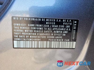 Zdjęcie 12 z 12 samochodu: 2016 VOLKSWAGEN JETTA SPORT VIN:3VWD17AJ7GM248684 - miniatura
