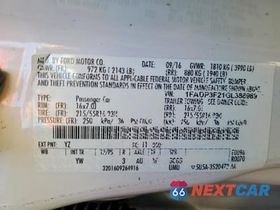 Zdjęcie 12 z 12 samochodu: 2016 FORD FOCUS SE VIN:1FADP3F21GL388989 - miniatura