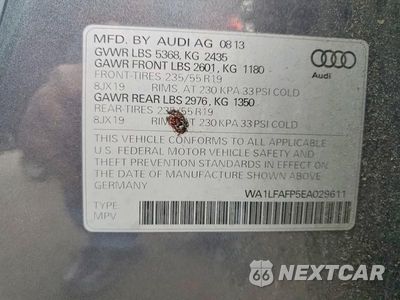 Zdjęcie 13 z 13 samochodu: 2014 AUDI Q5 QUATTRO VIN:WA1LFAFP5EA029611 - miniatura
