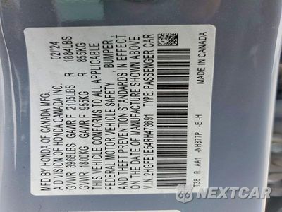 Zdjęcie 12 z 12 samochodu: 2024 HONDA CIVIC SI VIN:2HGFE1E54RH473691 - miniatura