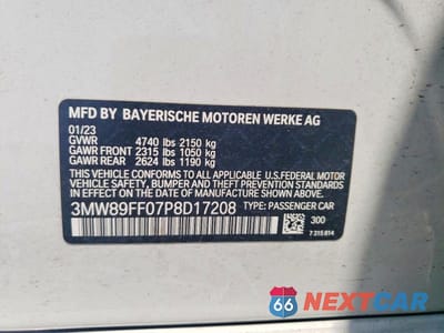 Zdjęcie 12 z 12 samochodu: 2023 BMW 330XI VIN:3MW89FF07P8D17208 - miniatura