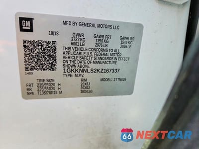 Zdjęcie 13 z 13 samochodu: 2019 GMC ACADIA SLT-2 VIN:1GKKNNLS2KZ167337 - miniatura