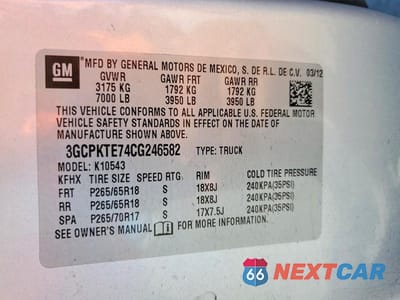 Zdjęcie 14 z 14 samochodu: 2012 CHEVROLET SILVERADO K1500 LTZ VIN:3GCPKTE74CG246582 - miniatura
