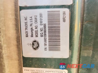 Zdjęcie 10 z 10 samochodu: 2017 MACK CXU612 SEMI TRUCK VIN:1M1AW01X9HM009895 - miniatura