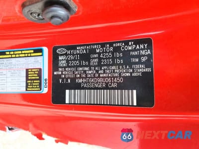 Zdjęcie 12 z 12 samochodu: 2011 HYUNDAI GENESIS VIN:KMHHT6KD9BU061450 - miniatura