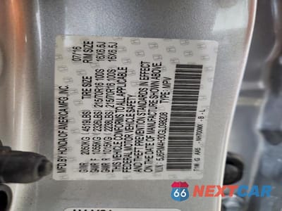 Zdjęcie 14 z 14 samochodu: 2016 HONDA CR-V LX VIN:5J6RM4H30GL098208 - miniatura