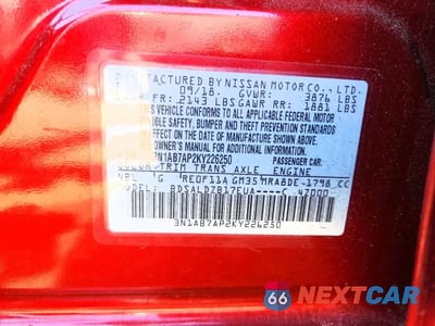 Zdjęcie 13 z 13 samochodu: 2019 NISSAN SENTRA SV VIN:3N1AB7AP2KY226250 - miniatura