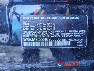 Zdjęcie 12 z 12 samochodu: 2017 BMW 530 XI VIN:WBAJA7C38HG905506 - miniatura