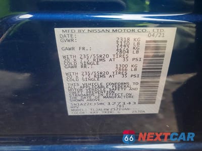 Zdjęcie 13 z 13 samochodu: 2021 NISSAN MURANO SL VIN:5N1AZ2CJ5MC127143 - miniatura