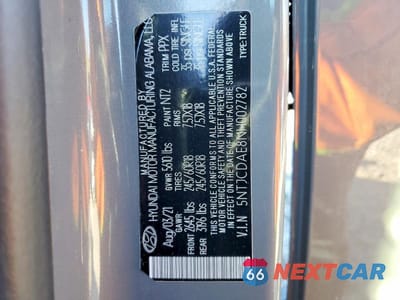Zdjęcie 12 z 12 samochodu: 2022 HYUNDAI SANTA CRUZ SEL VIN:5NTJCDAE8NH002782 - miniatura