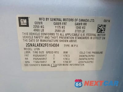 Zdjęcie 13 z 13 samochodu: 2015 CHEVROLET EQUINOX LS VIN:2GNALAEK2F6164384 - miniatura