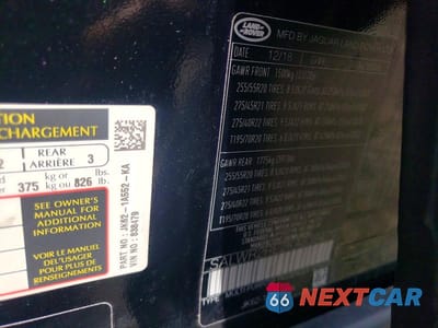 Zdjęcie 12 z 12 samochodu: 2019 LAND ROVER RANGE ROVER SPORT SUPERCHARGED DYNAMIC VIN:SALWR2RE2KA838479 - miniatura