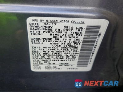Zdjęcie 13 z 13 samochodu: 2017 INFINITI QX70 BASE VIN:JN8CS1MWXHM415170 - miniatura