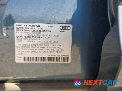 Zdjęcie 13 z 13 samochodu: 2018 AUDI Q3 PREMIUM VIN:WA1BCCFS9JR002802 - miniatura