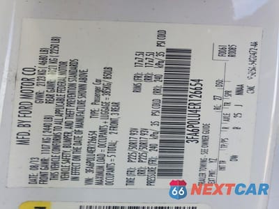 Zdjęcie 12 z 12 samochodu: 2014 FORD FUSION SE HYBRID VIN:3FA6P0LU4ER126654 - miniatura
