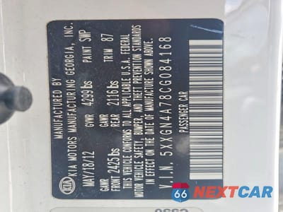 Zdjęcie 12 z 12 samochodu: 2012 KIA OPTIMA EX VIN:5XXGN4A78CG084168 - miniatura