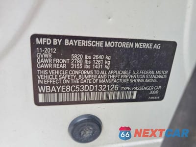 Zdjęcie 12 z 12 samochodu: 2013 BMW 750 LI VIN:WBAYE8C53DD132126 - miniatura