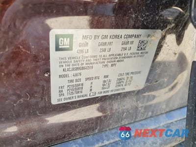 Zdjęcie 13 z 13 samochodu: 2016 BUICK ENCORE CONVENIENCE VIN:KL4CJBSB9GB642519 - miniatura