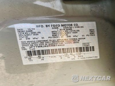 Zdjęcie 12 z 12 samochodu: 2024 FORD MAVERICK XLT VIN:3FTTW8J92RRB74902 - miniatura