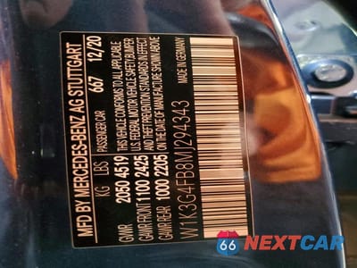 Zdjęcie 12 z 12 samochodu: 2021 MERCEDES-BENZ A 220 4MATIC VIN:W1K3G4FB8MJ294343 - miniatura