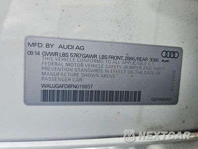 Zdjęcie 12 z 12 samochodu: 2015 AUDI A8 QUATTRO VIN:WAUJGAFD8FN019937 - miniatura