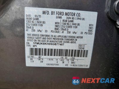 Zdjęcie 13 z 13 samochodu: 2025 FORD EXPLORER ST-LINE VIN:1FMUK8KH0SGB77487 - miniatura
